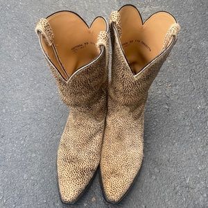 Custom made authentic cheetah skin boots.